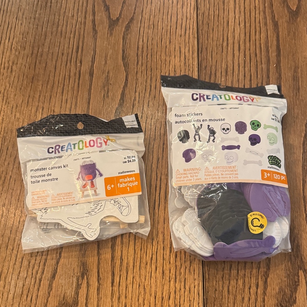 Creatology Monster Canvas Kit and Foam Stickers - Purple and White